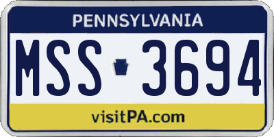 PA license plate MSS3694