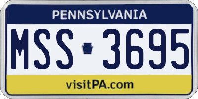 PA license plate MSS3695