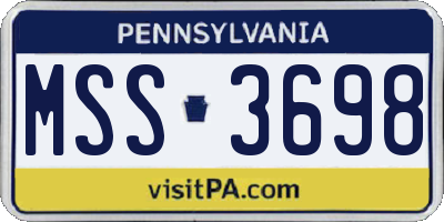 PA license plate MSS3698