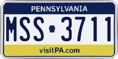 PA license plate MSS3711