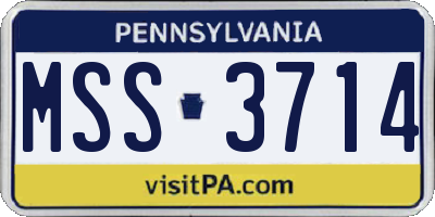 PA license plate MSS3714