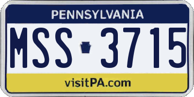 PA license plate MSS3715