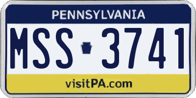 PA license plate MSS3741