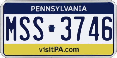 PA license plate MSS3746