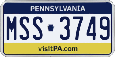 PA license plate MSS3749