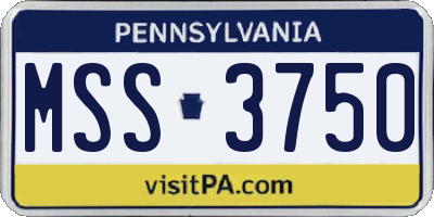 PA license plate MSS3750