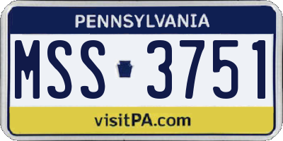 PA license plate MSS3751