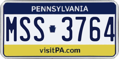 PA license plate MSS3764