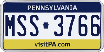 PA license plate MSS3766