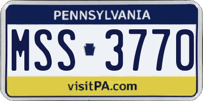PA license plate MSS3770