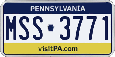 PA license plate MSS3771