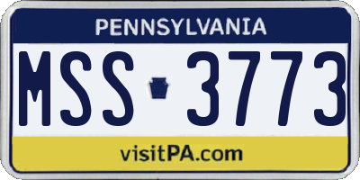 PA license plate MSS3773