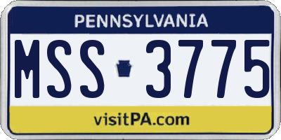 PA license plate MSS3775