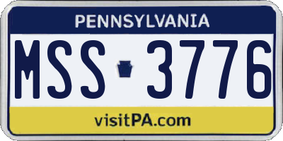PA license plate MSS3776