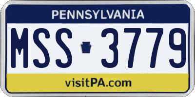 PA license plate MSS3779