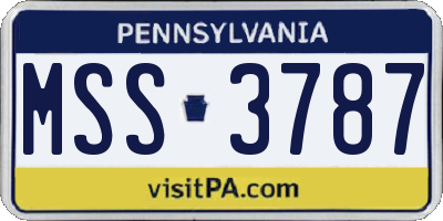 PA license plate MSS3787