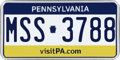 PA license plate MSS3788