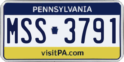 PA license plate MSS3791