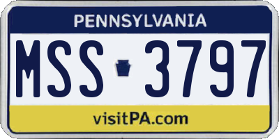 PA license plate MSS3797