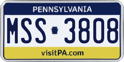 PA license plate MSS3808