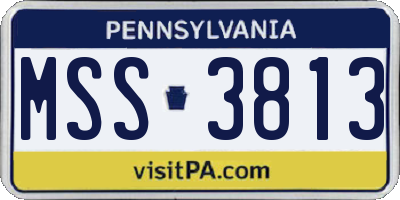 PA license plate MSS3813