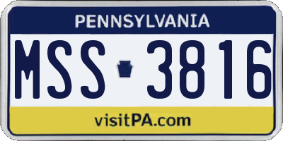 PA license plate MSS3816