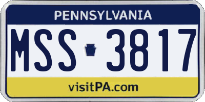 PA license plate MSS3817