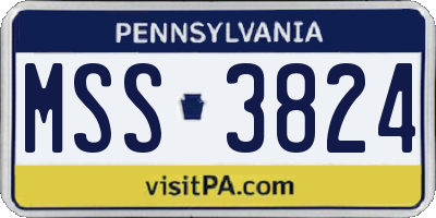PA license plate MSS3824