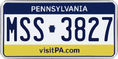 PA license plate MSS3827