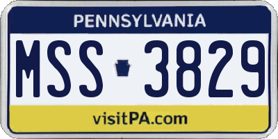PA license plate MSS3829