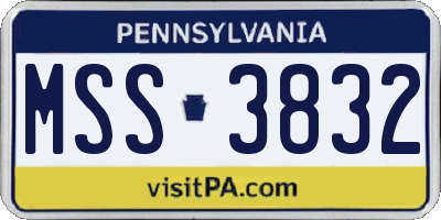 PA license plate MSS3832