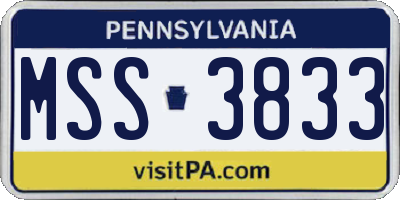 PA license plate MSS3833