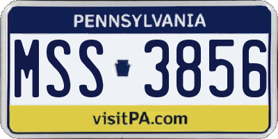 PA license plate MSS3856