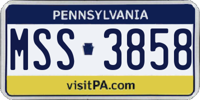 PA license plate MSS3858