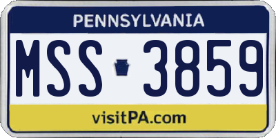 PA license plate MSS3859