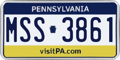 PA license plate MSS3861