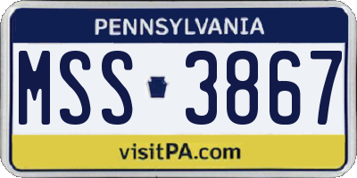 PA license plate MSS3867