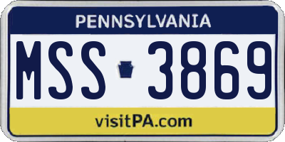 PA license plate MSS3869
