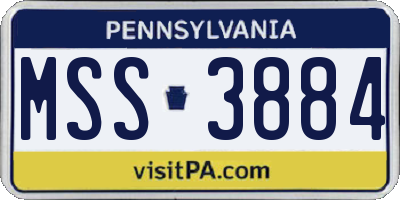 PA license plate MSS3884