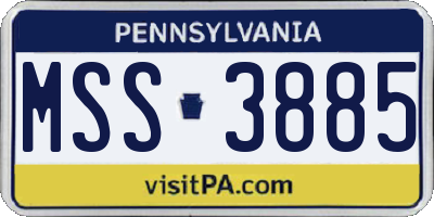 PA license plate MSS3885