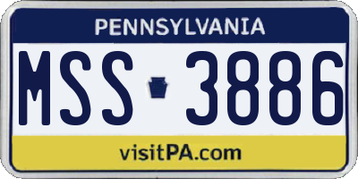 PA license plate MSS3886