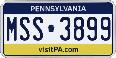 PA license plate MSS3899