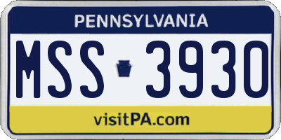 PA license plate MSS3930
