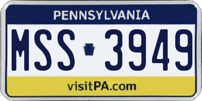 PA license plate MSS3949