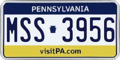 PA license plate MSS3956