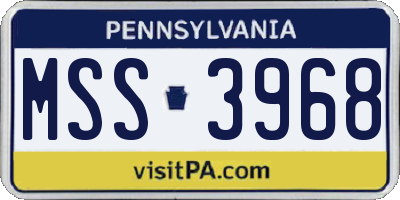 PA license plate MSS3968