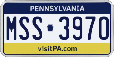 PA license plate MSS3970
