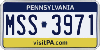PA license plate MSS3971