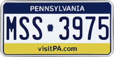 PA license plate MSS3975