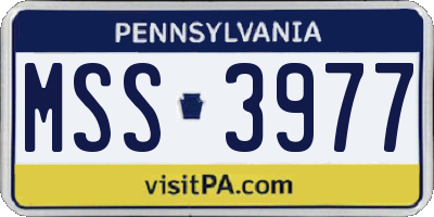 PA license plate MSS3977